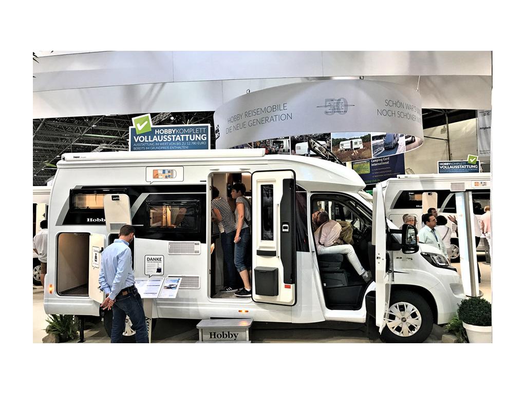 Spectators checking out the European C Minus at the Caravan Salon in 2017