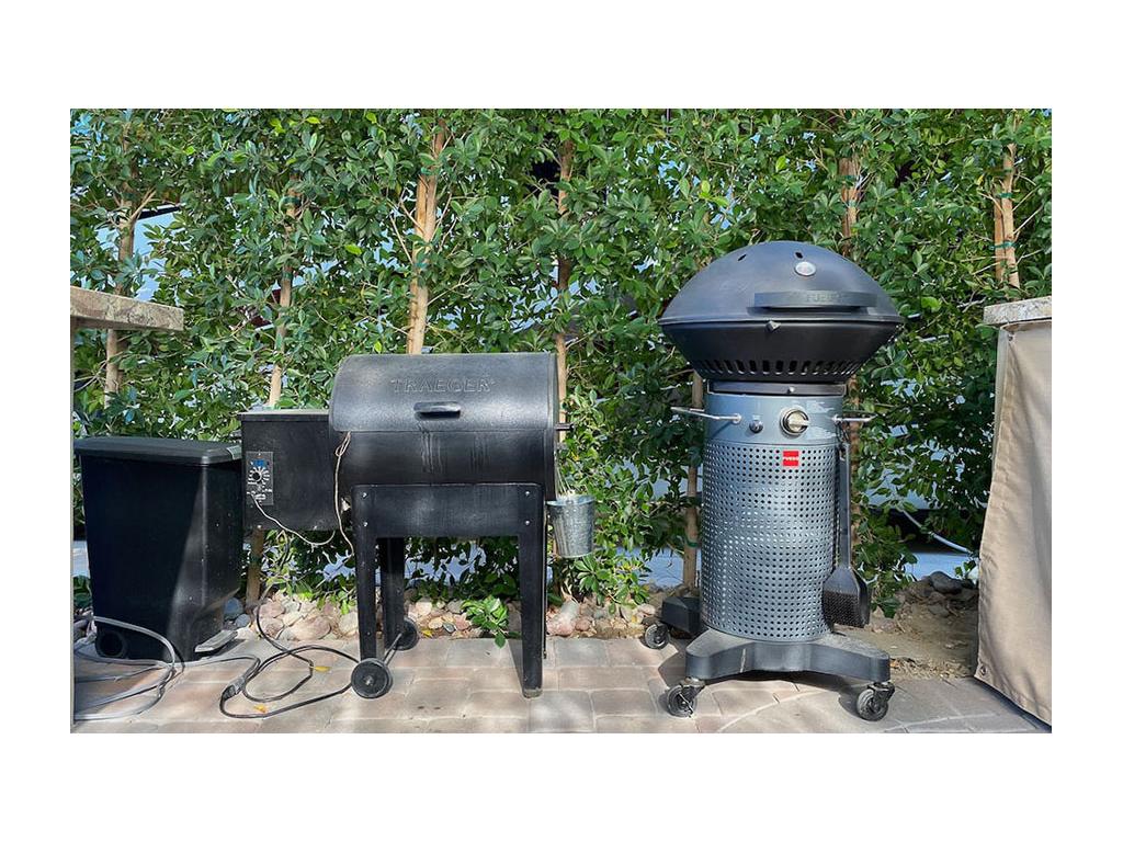 Smoke and sear on patio