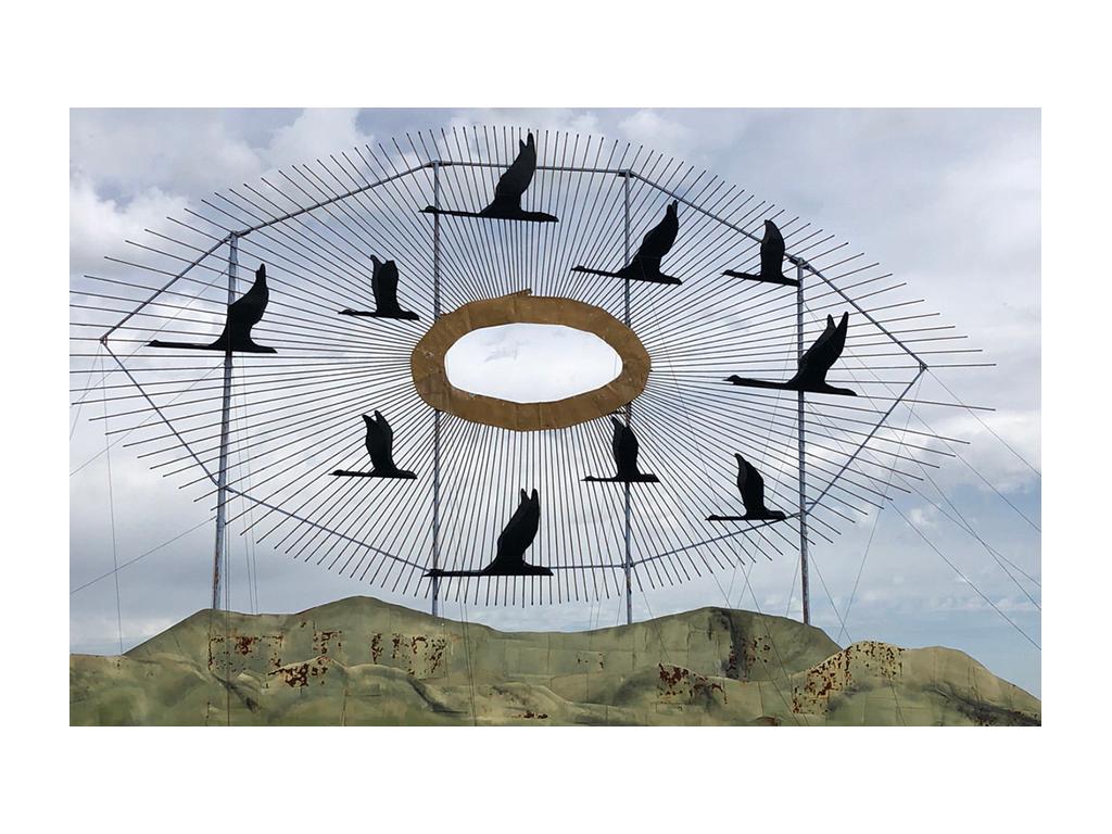 Geese in Flight sculpture