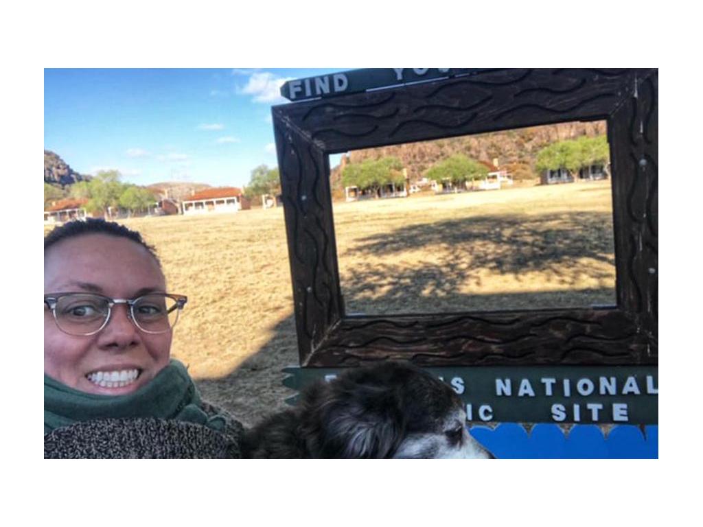 Selfie of Jenny and her dog