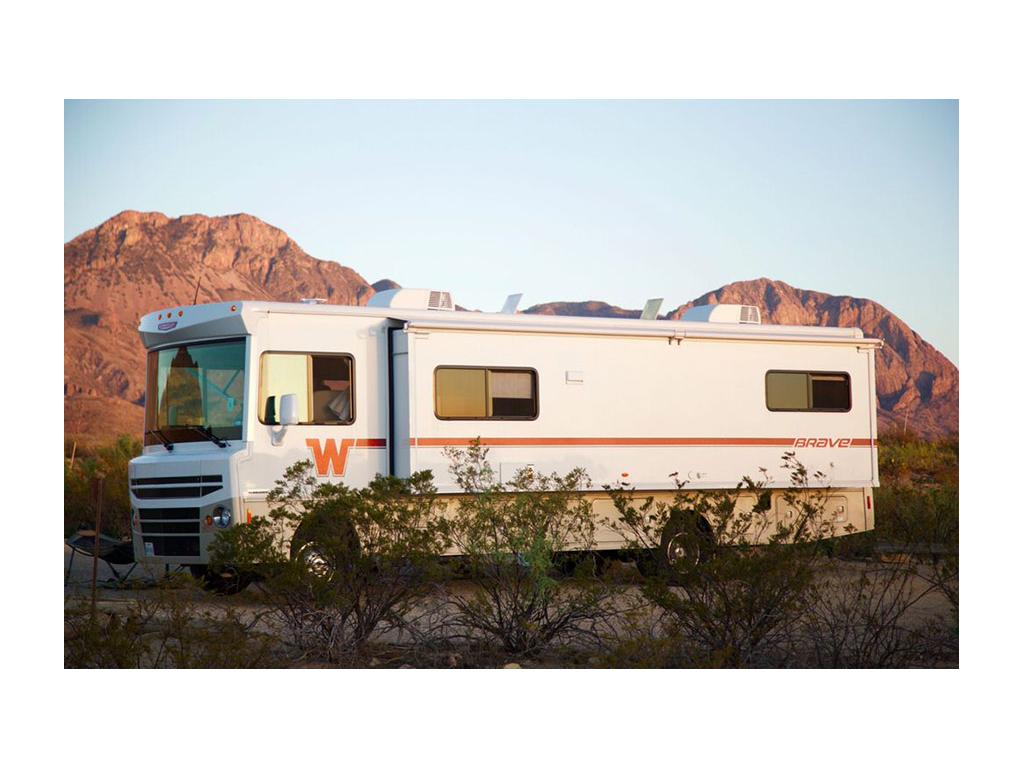 Winnebago Brave boondocking in Croton Springs in Big Bend National Park