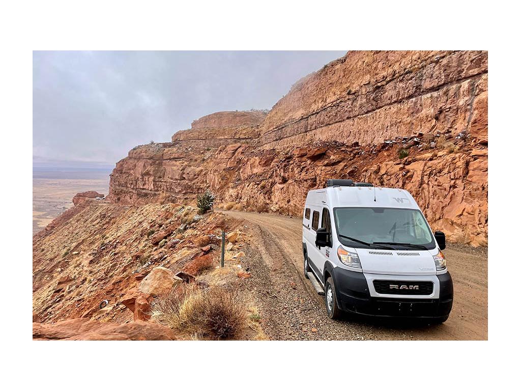 Solis Pocket driving down Moki Dugway