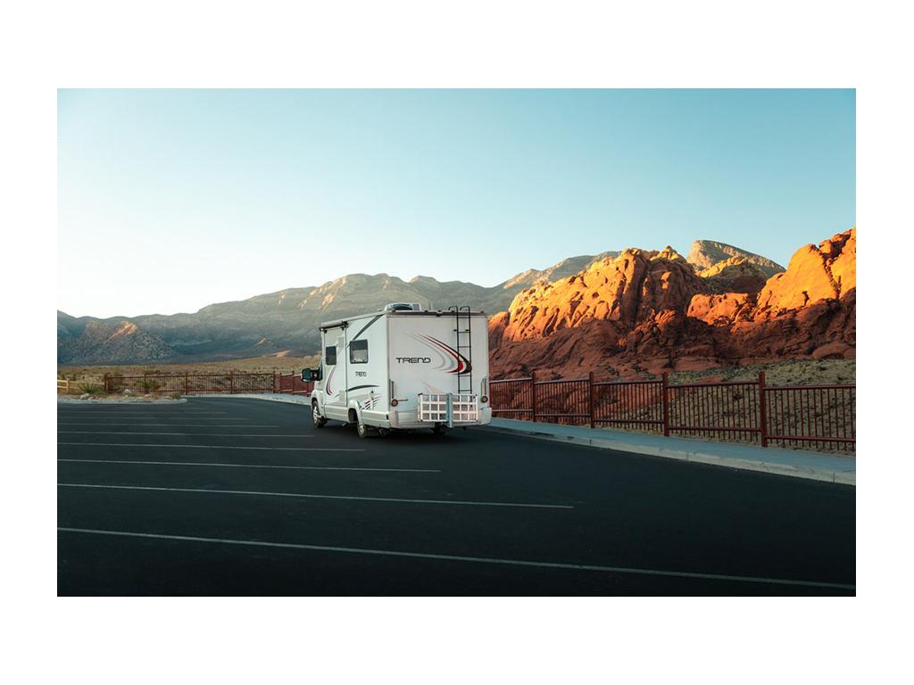 Trend parked next to canyon during sunset