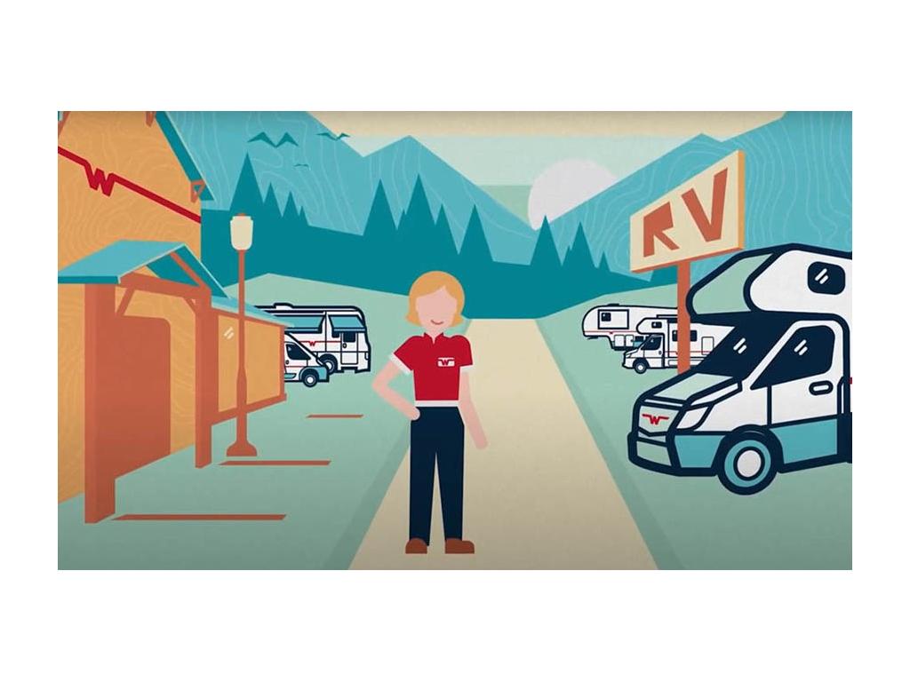 Cartoon of Winnebago dealer at RV dealership