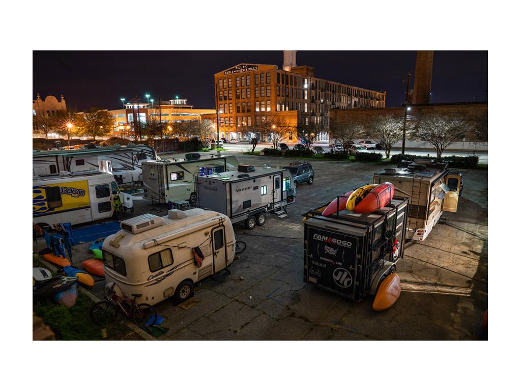 Lot full of RVs in Georgia