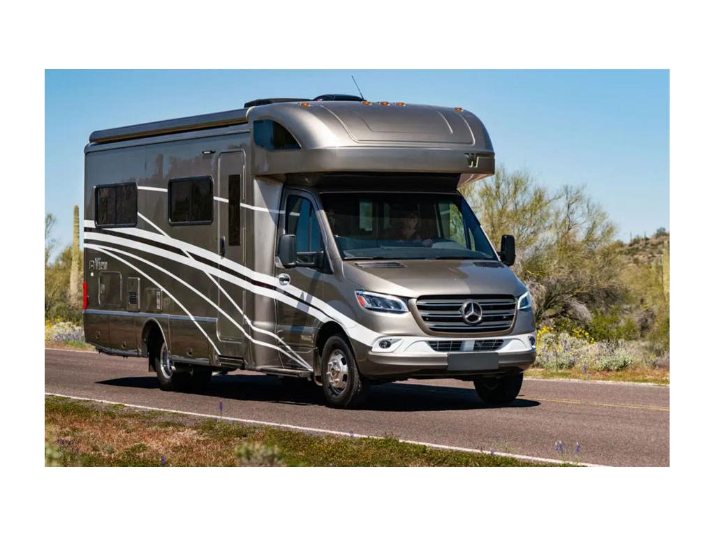 Winnebago View driving down road