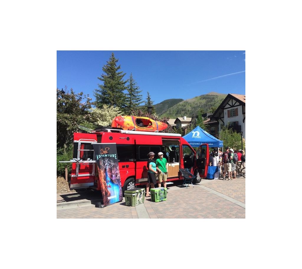 Product display at GoPro Mountain Games.