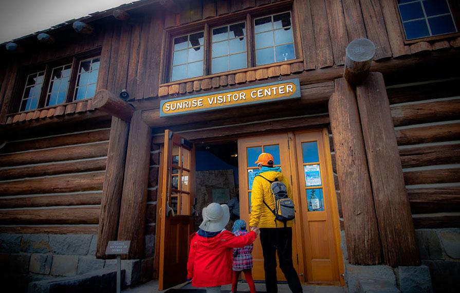 The Pyke's entering the Rainier Sunrise Visitor Center