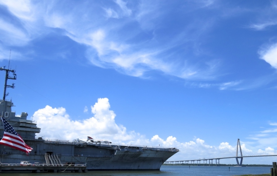 USS Yorktown on the water. 