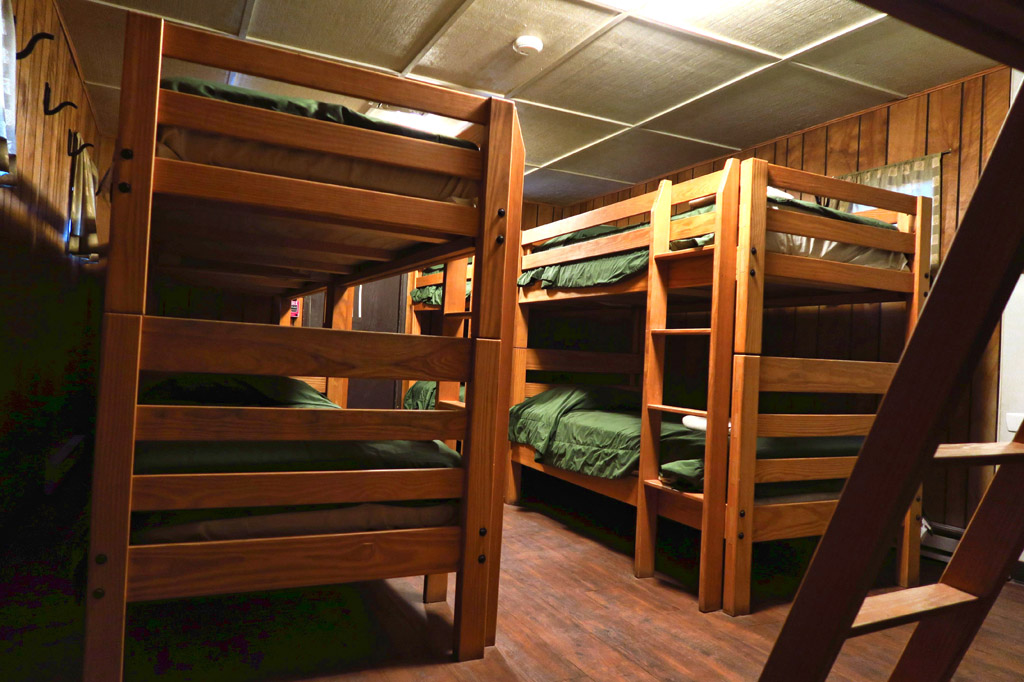 Bunks inside the Phantom Ranch building.