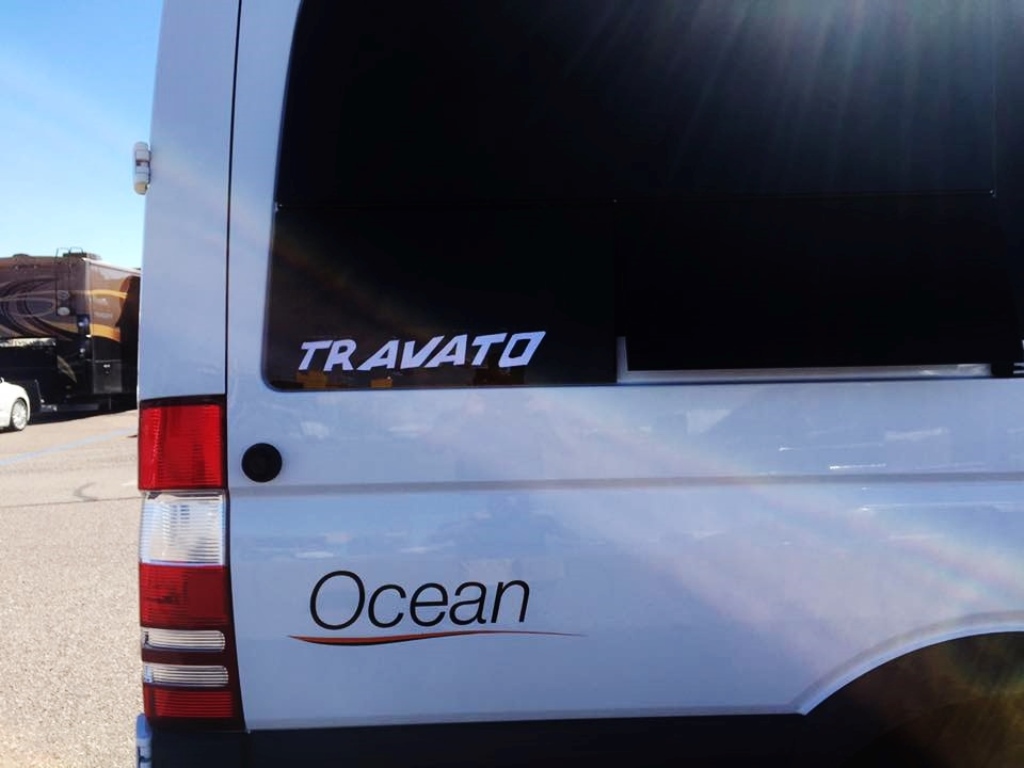 Back end of Winnebago Travato.