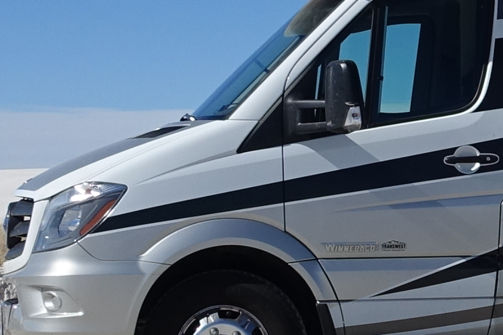 Detail view of Winnebago Navion cab 