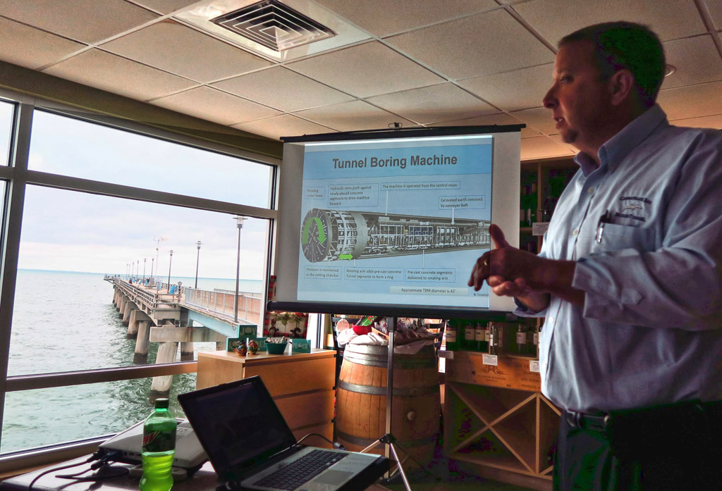 Gentleman giving presentation.