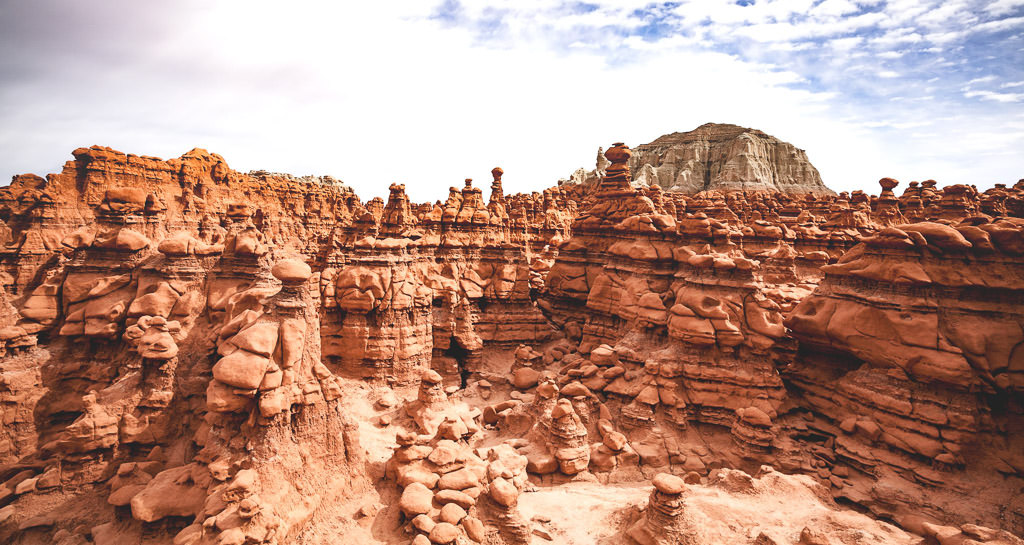 Unique round rock formations of Goblin Valley.