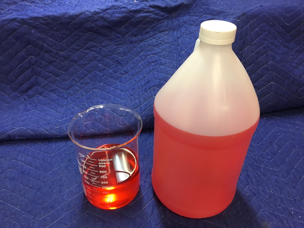 Bottle of RV antifreeze.