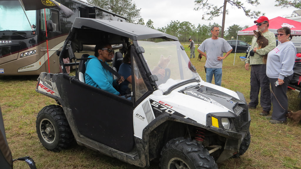 Sabrina in ATV with friend