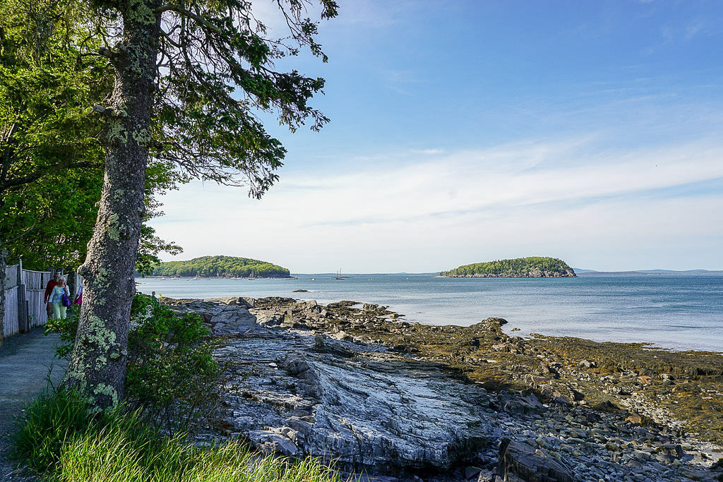 View of Bar Harbor's Shore Path on the coastline