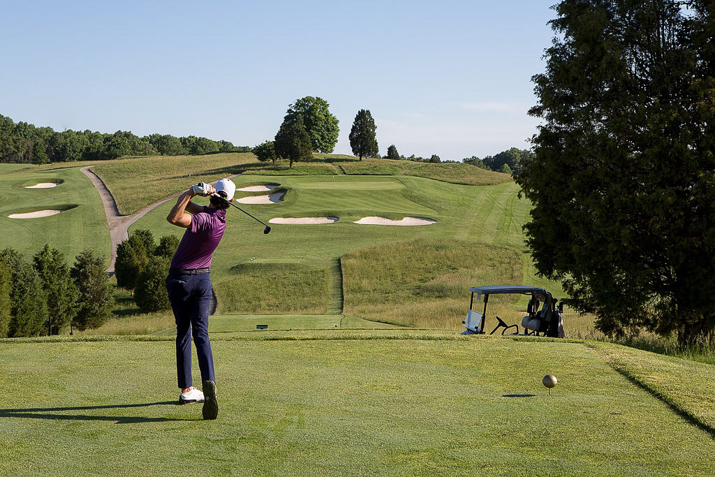 Jordan after teeing off at Ross Course