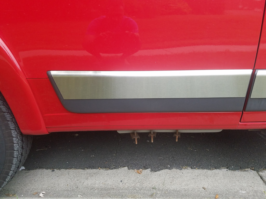 Red Travato after repair