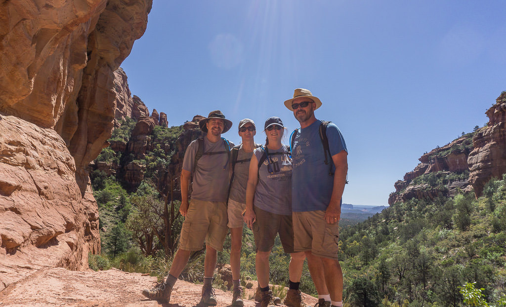 Scott and Jaime hiking with two friends