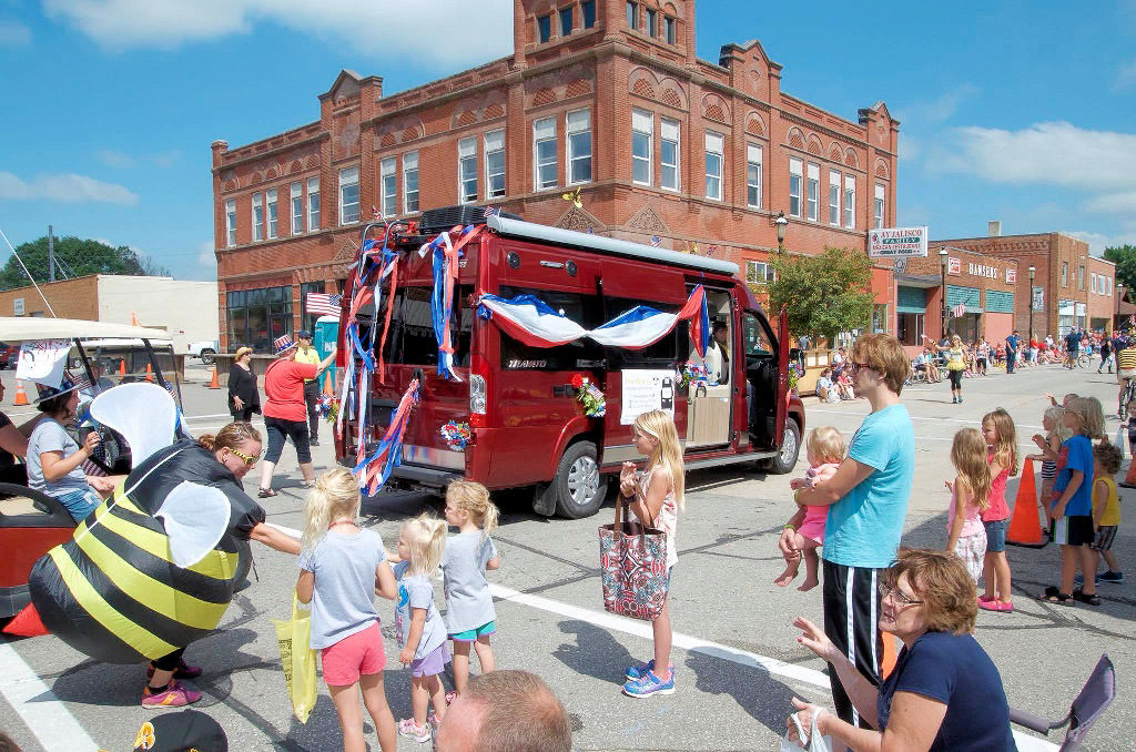 Winnie B group participating in Puckerbrush parade
