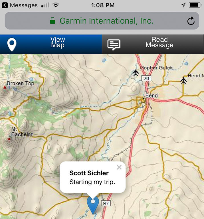 gogear garmin inreach explorer screenshot