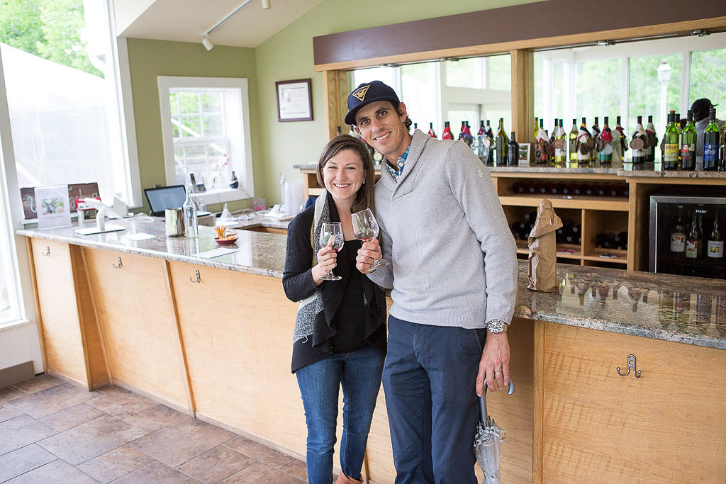 Brittany and Jordan enjoying a wine tasting
