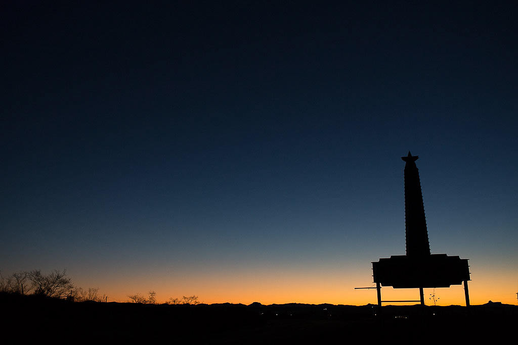 Beautiful sunset over dark horizon
