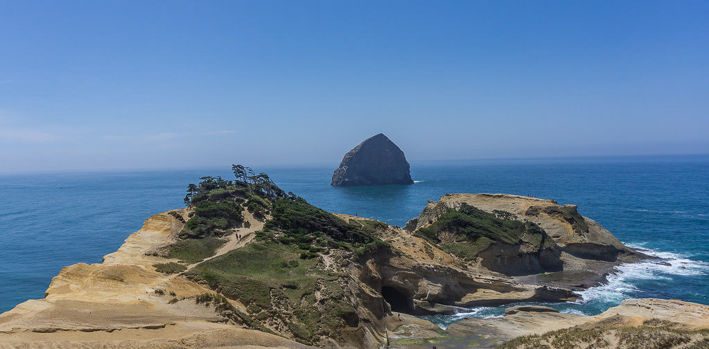 Ocean view with rock formation at the Cape Lookout.