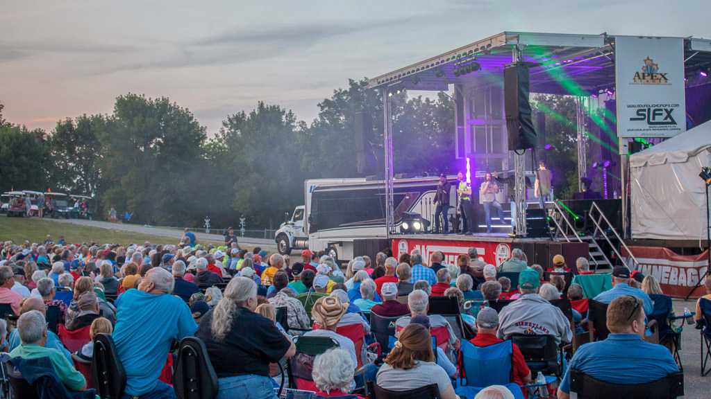 Home Free performing in front of a crowd at the Grand National Rally