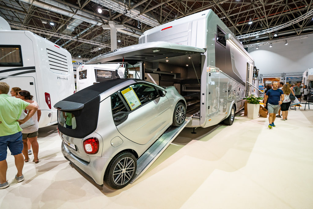 Large Motorhome with "onboard garage."